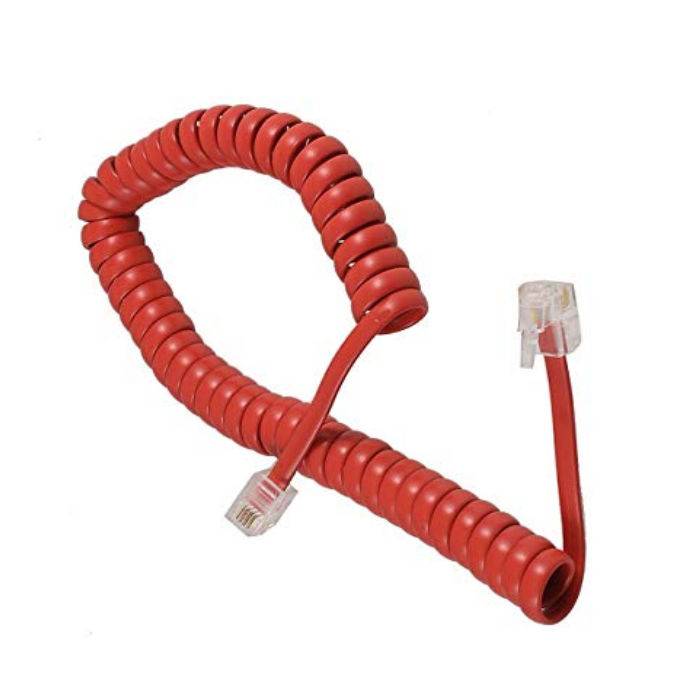 Cable Espiralado 4 Conductores Rojo