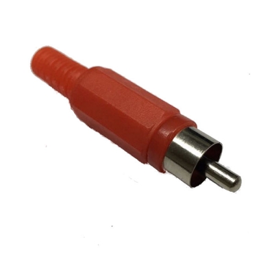 Plug Rca C/terminal Pasacable Rojo