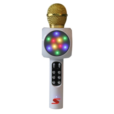 (**) Micrfono Senon Q10 Con Bt-blanco- Karaoke- Puerto-fm-usb/tf-bat. Y Estuche