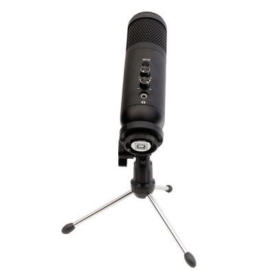 Microfono Condenser Unidireccional Con Salida De Auricular Coneccion Usb